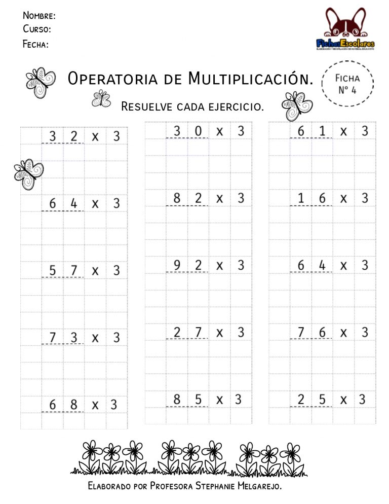 Multiplicaciones – ejercicios operatoria
