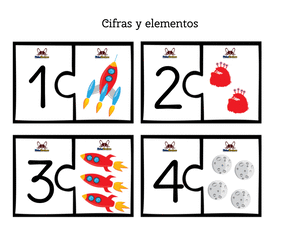 1 al 11 cifras y elementos tema universo